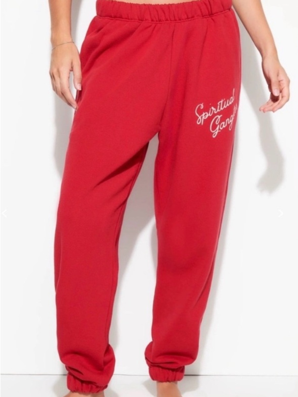 Spiritual Gangster Sweatpants Jogger Sz M Cherry Red